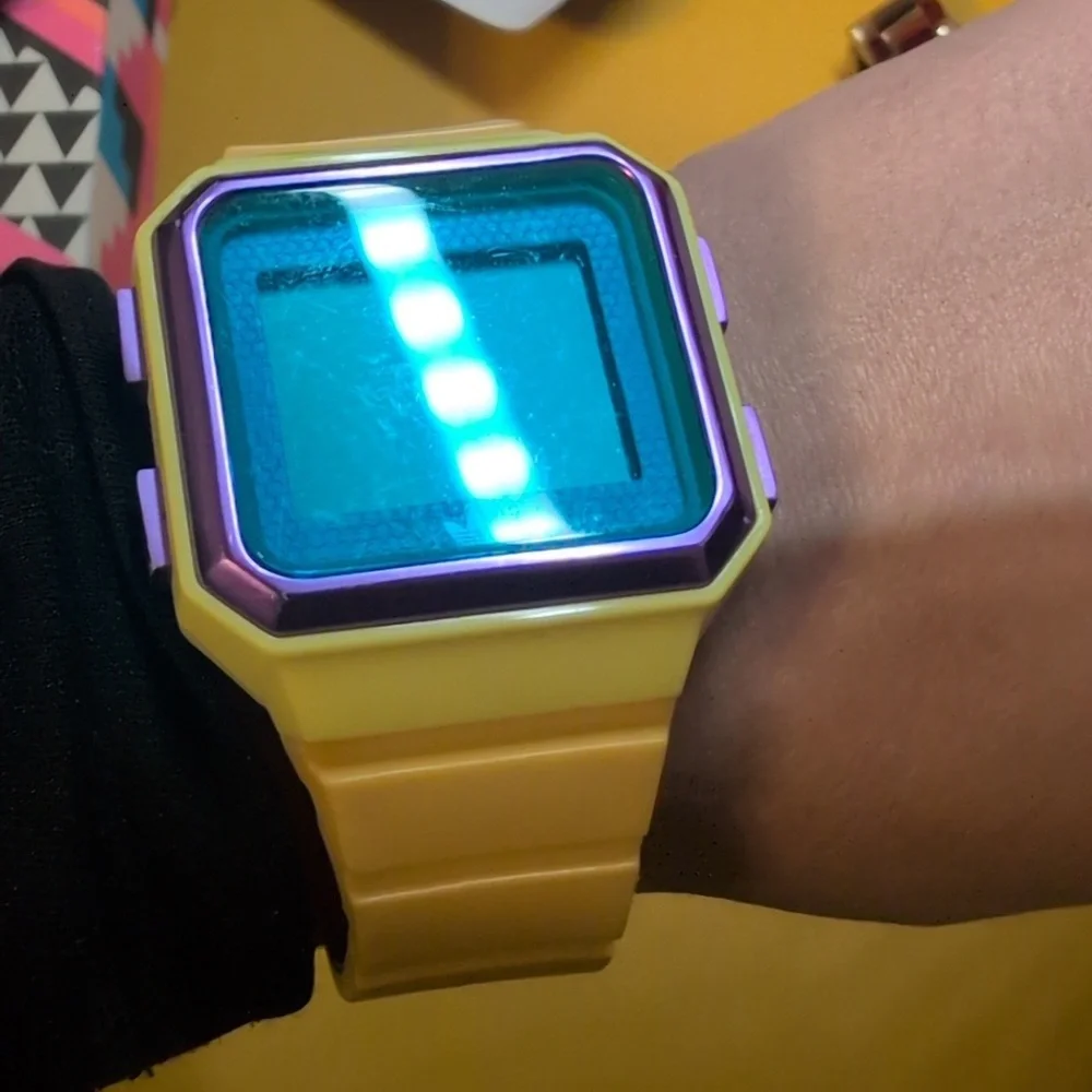Dopamine Bold Yellow Pop Color Adidas Digital Watch-unisex